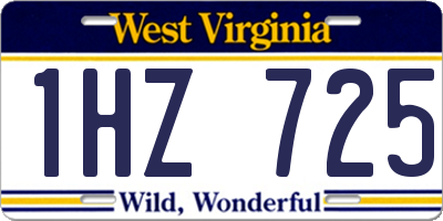WV license plate 1HZ725