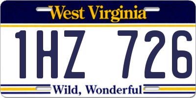 WV license plate 1HZ726