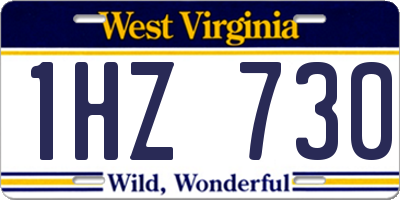 WV license plate 1HZ730
