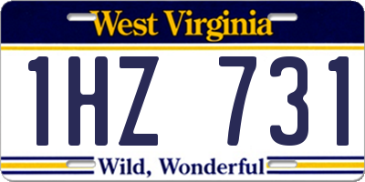 WV license plate 1HZ731