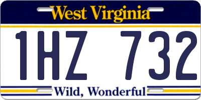 WV license plate 1HZ732