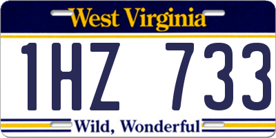 WV license plate 1HZ733