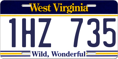 WV license plate 1HZ735