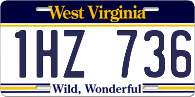 WV license plate 1HZ736