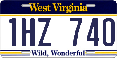 WV license plate 1HZ740