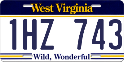 WV license plate 1HZ743