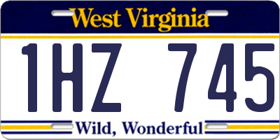 WV license plate 1HZ745