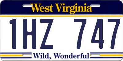 WV license plate 1HZ747