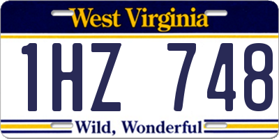 WV license plate 1HZ748