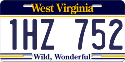 WV license plate 1HZ752