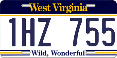 WV license plate 1HZ755
