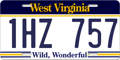 WV license plate 1HZ757