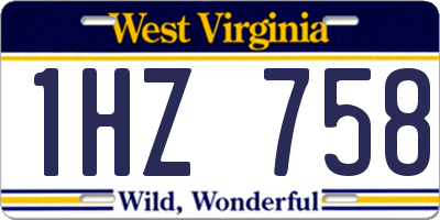 WV license plate 1HZ758