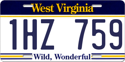 WV license plate 1HZ759