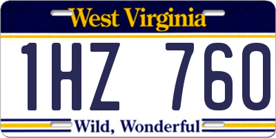 WV license plate 1HZ760