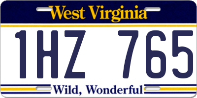 WV license plate 1HZ765