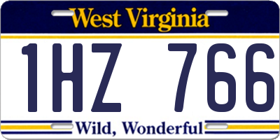 WV license plate 1HZ766