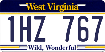 WV license plate 1HZ767