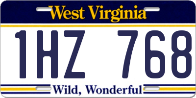 WV license plate 1HZ768