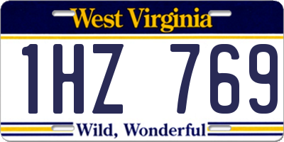 WV license plate 1HZ769