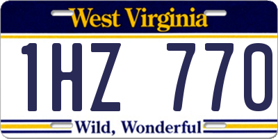 WV license plate 1HZ770
