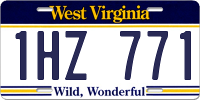 WV license plate 1HZ771