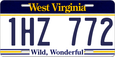 WV license plate 1HZ772