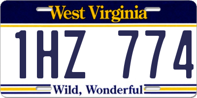 WV license plate 1HZ774