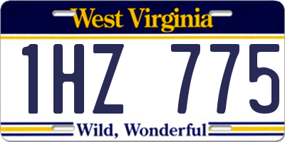 WV license plate 1HZ775
