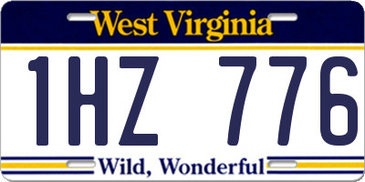 WV license plate 1HZ776