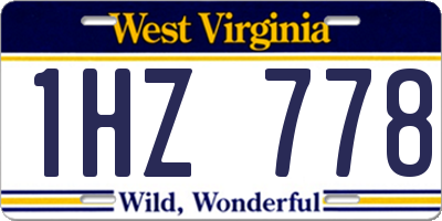 WV license plate 1HZ778