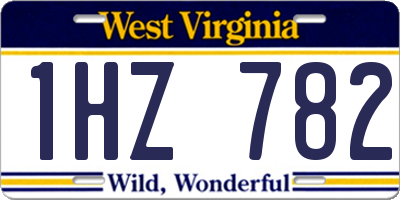 WV license plate 1HZ782