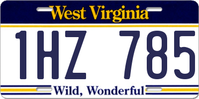 WV license plate 1HZ785