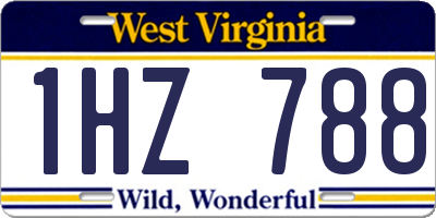 WV license plate 1HZ788