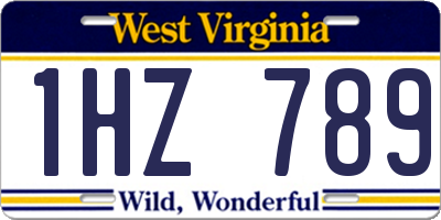 WV license plate 1HZ789