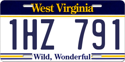WV license plate 1HZ791