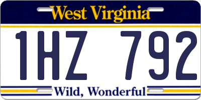 WV license plate 1HZ792