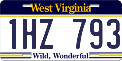WV license plate 1HZ793