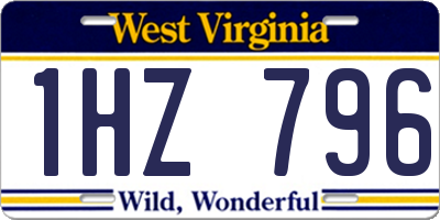 WV license plate 1HZ796