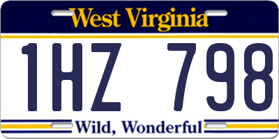 WV license plate 1HZ798