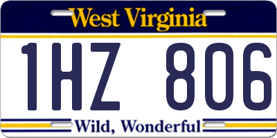WV license plate 1HZ806