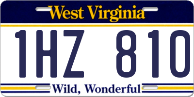 WV license plate 1HZ810