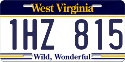 WV license plate 1HZ815