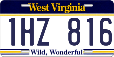 WV license plate 1HZ816