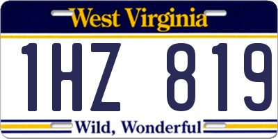 WV license plate 1HZ819