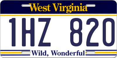 WV license plate 1HZ820