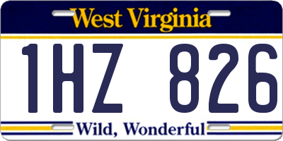 WV license plate 1HZ826