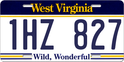 WV license plate 1HZ827