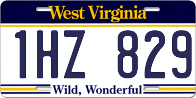 WV license plate 1HZ829