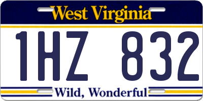 WV license plate 1HZ832